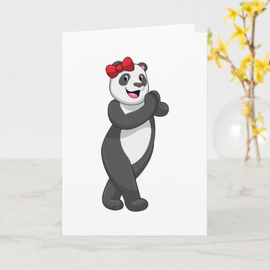 Panda met Ribbon Kaart (Gele Bloem)