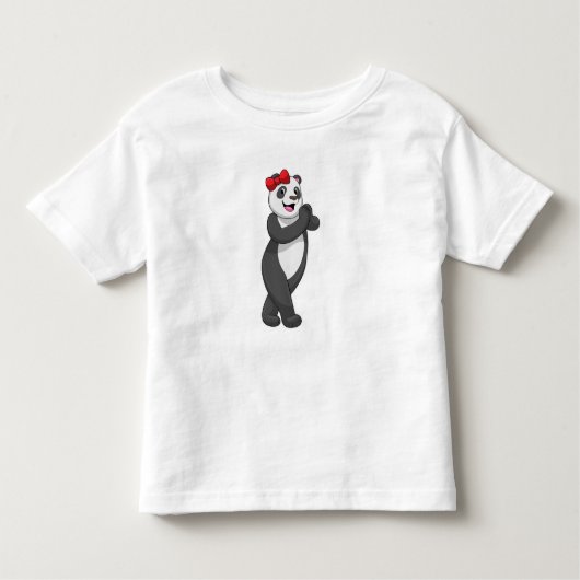 Panda met Ribbon Kinder Shirts (Voorkant)