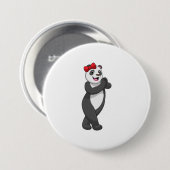 Panda met Ribbon Ronde Button 7,6 Cm (Voorkant /achterkant)