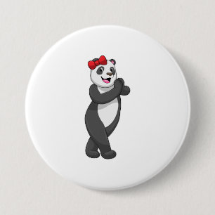 Panda met Ribbon Ronde Button 7,6 Cm