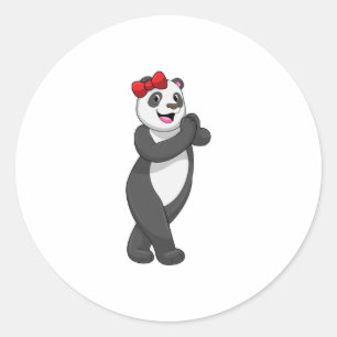 Panda met Ribbon Ronde Sticker