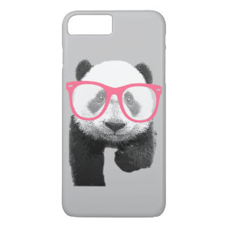 Panda met roze bril komt neer op Funny Phone 7+ Ho iPhone 8/7 Plus Hoesje