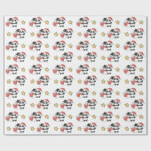 Panda met Snowman in de winter voor Kerstmis Cadeaupapier (Vlak)