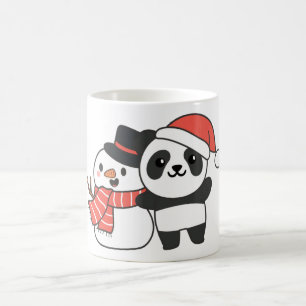 Panda met Snowman in de winter voor Kerstmis Koffiemok