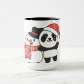 Panda met Snowman in de winter voor Kerstmis Mok (Midden)