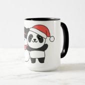 Panda met Snowman in de winter voor Kerstmis Mok (Voorkant rechts)