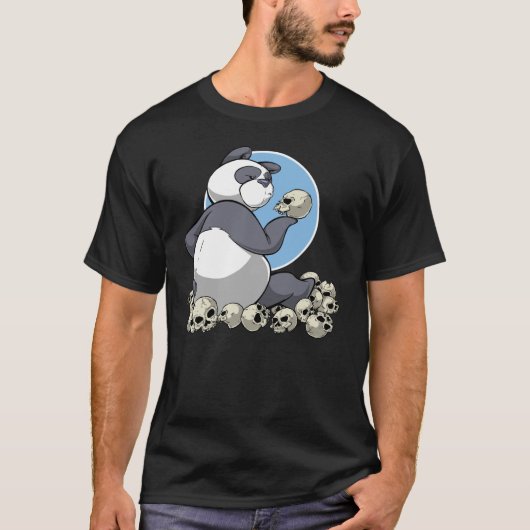 Panda met T-shirt met Skulls (Voorkant)