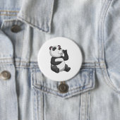 Panda met Tea Cup Ronde Button 7,6 Cm (In situ)