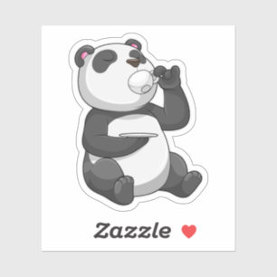 Panda met Tea Cup Sticker