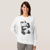 Panda met Tea Cup T-shirt (Voorkant volledig)
