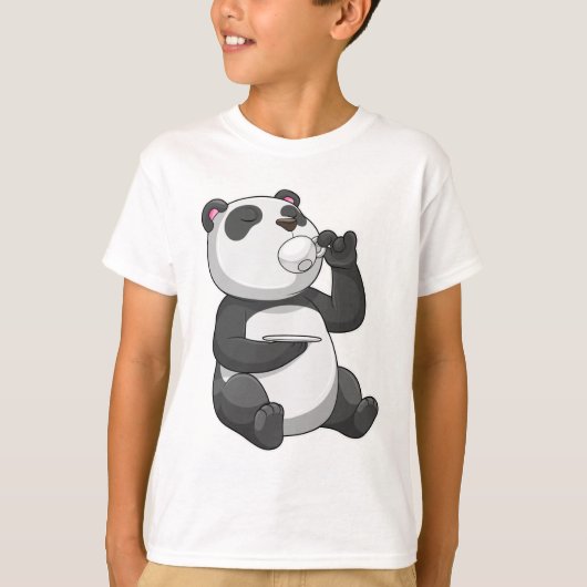 Panda met Tea Cup T-shirt (Voorkant)