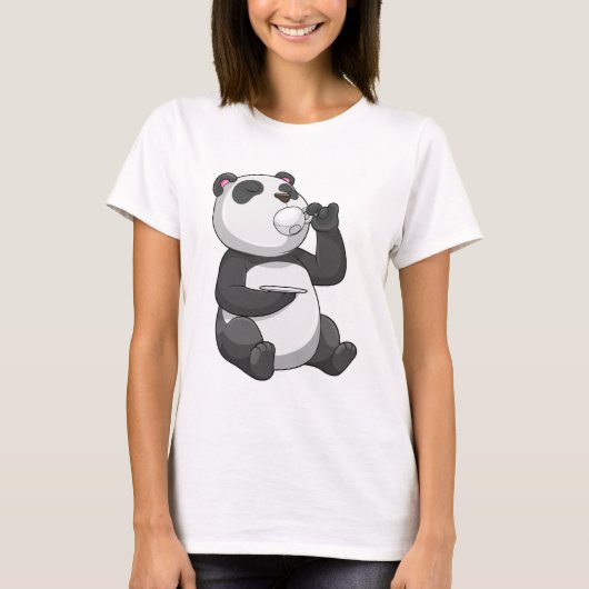 Panda met Tea Cup T-shirt (Voorkant)