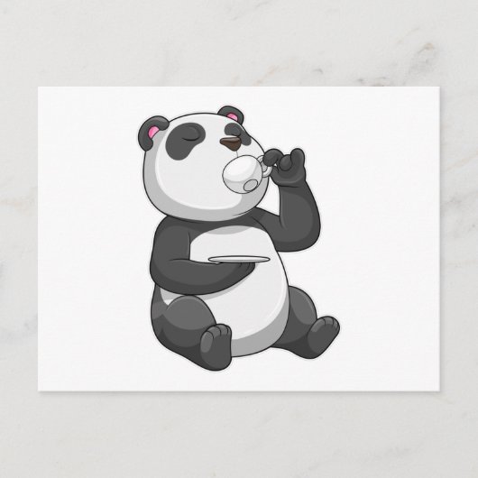 Panda met Theekop Briefkaart (Voorkant)