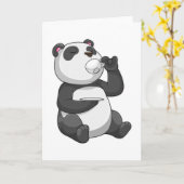 Panda met Theekop Kaart (Gele Bloem)