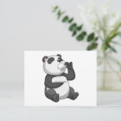 Panda met Theekopje Briefkaart (Staand voorkant)