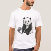 Panda met trac en ventilator t-shirt (Voorkant)