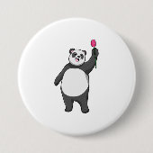 Panda met Tulip Ronde Button 7,6 Cm (Voorkant)