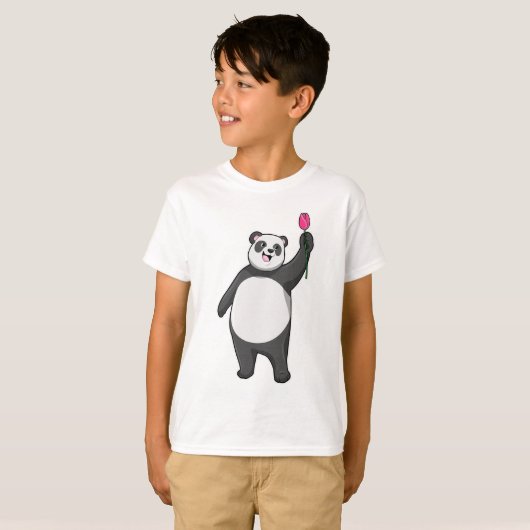 Panda met Tulip T-shirt (Voorkant volledig)