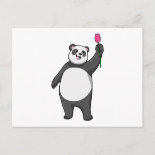 Panda met Tulp Briefkaart