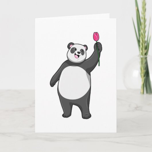 Panda met Tulp Kaart (Voorkant)