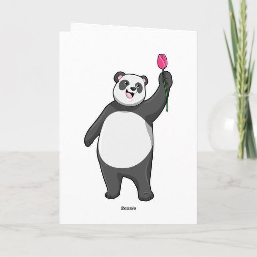 Panda met tulpen kaart (Achterkant)