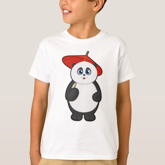 Panda met Umbrella T-shirt (Voorkant)