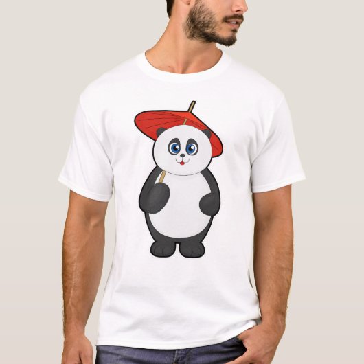 Panda met Umbrella T-shirt (Voorkant)