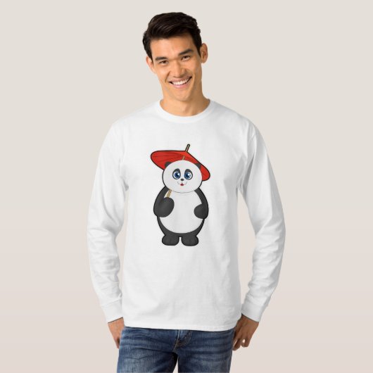 Panda met Umbrella T-shirt (Voorkant volledig)