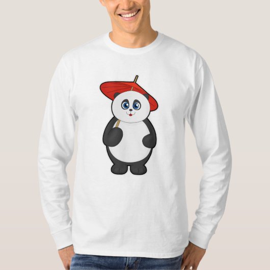Panda met Umbrella T-shirt (Voorkant)