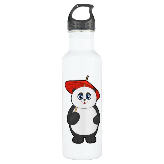 Panda met Umbrella Waterfles (Voorkant)