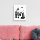Panda met Voetbal Canvas Afdruk (Insitu (Woonkamer))