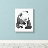 Panda met Voetbal Canvas Afdruk (Insitu (Houten vloer))