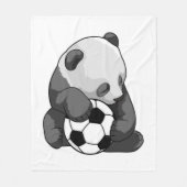 Panda met Voetbal Fleece Deken (Voorkant)