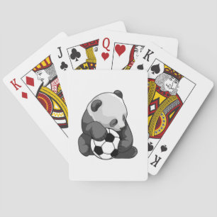 Panda met voetbal pokerkaarten
