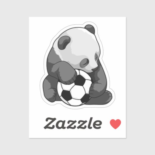 Panda met Voetbal Sticker (Vel)