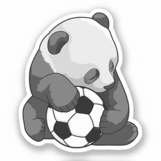 Panda met Voetbal Sticker (Voorkant)