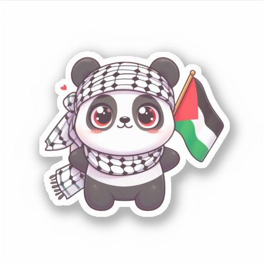 Panda met vrede in Palestina Sticker (Voorkant)