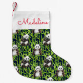 Panda met Waterverf van Bamboe | Jouw namen toevoe Kleine Kerstsok (Voorkant)