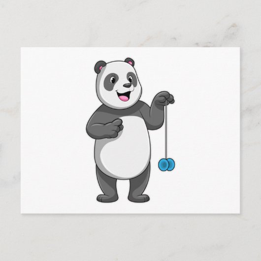 Panda met Yo-yo Briefkaart (Voorkant)