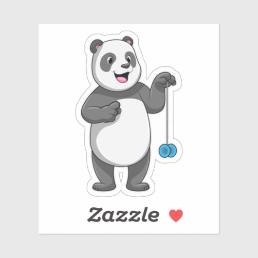 Panda met Yo-yo Sticker (Vel)