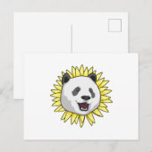 Panda met zonnebloem briefkaart (Voorkant / Achterkant)