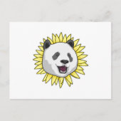 Panda met zonnebloem briefkaart (Voorkant)