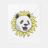 Panda met zonnebloem fleece deken (Voorkant)