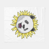 Panda met zonnebloem fleece deken (Voorkant (Horizontaal))