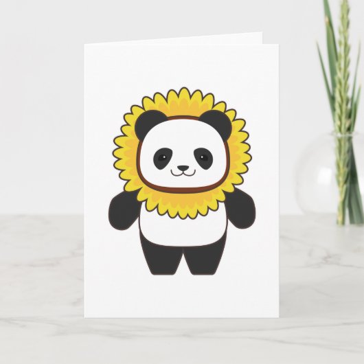 Panda met zonnebloem kaart (Voorkant)