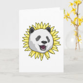 Panda met zonnebloem kaart (Gele Bloem)