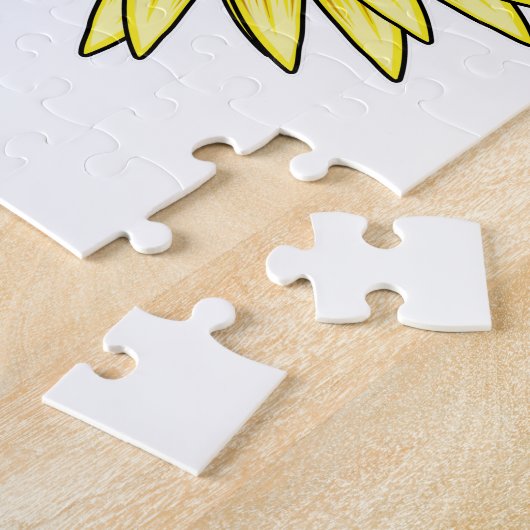 Panda met zonnebloem legpuzzel (Zijkant)