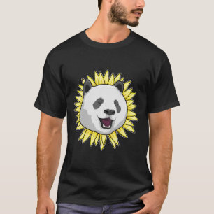 Panda met zonnebloem t-shirt