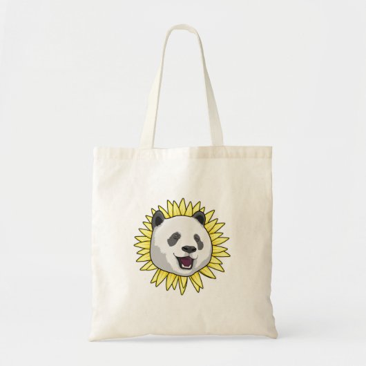 Panda met zonnebloem tote bag (Voorkant)