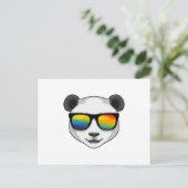 Panda met zonnebril briefkaart (Staand voorkant)